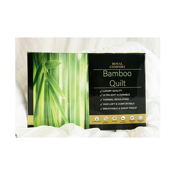 Royal Comfort Bamboo Quilt 350Gsm Luxury Hotel Boxed White