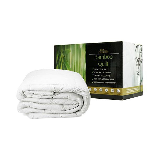 Royal Comfort Bamboo Quilt 350Gsm Luxury Hotel Boxed White